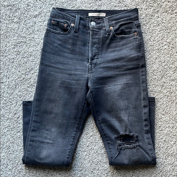 Levi's Denim - Levi’s Wedgie Straight Distressed Black Denim Jeans